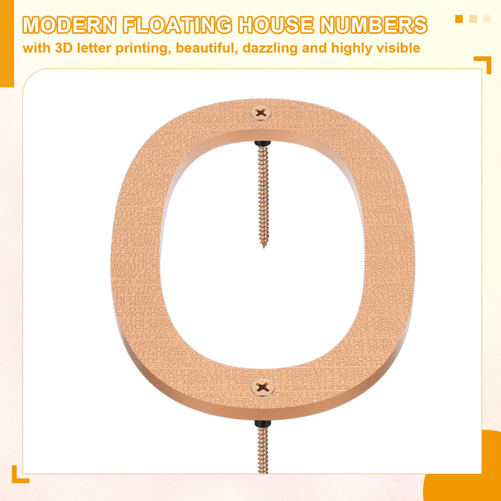 10 Inch House Number, House Address Numbers Sign Large Floating, Gold, 0 gallery