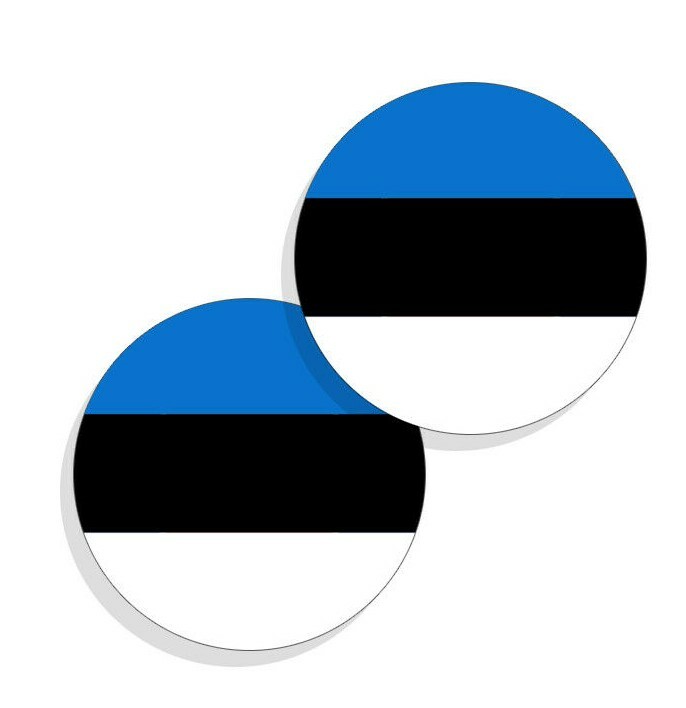 Estonia Flag Stickers Flag Decals Vinyl Stickers Round Indoor Outdoor 4 pack gallery