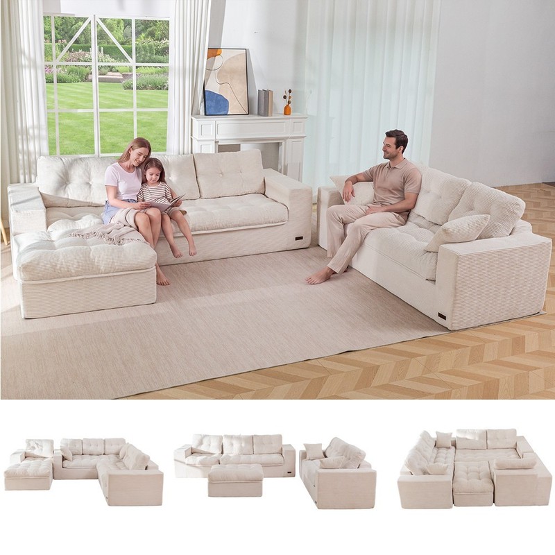 MAXYOYO Modular Sectional Sofa , Cloud Boneless Couch with Layered Cushion gallery