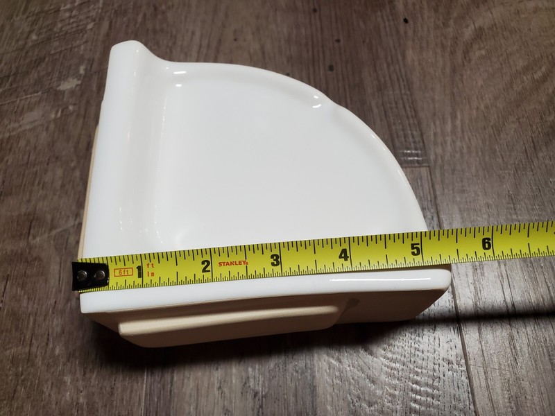 Ceramic Glossy White 5.5" Reversible Corner Shower Shelf gallery