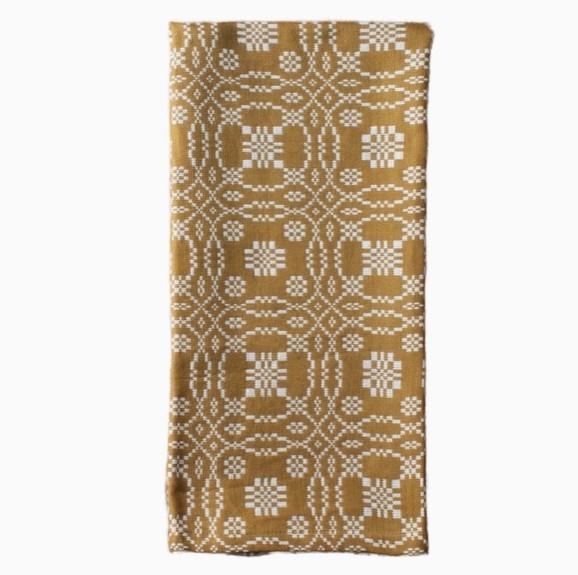 Primitive Colonial Lover's Knot Mustard Coverlet Towel 18x28" NEW gallery