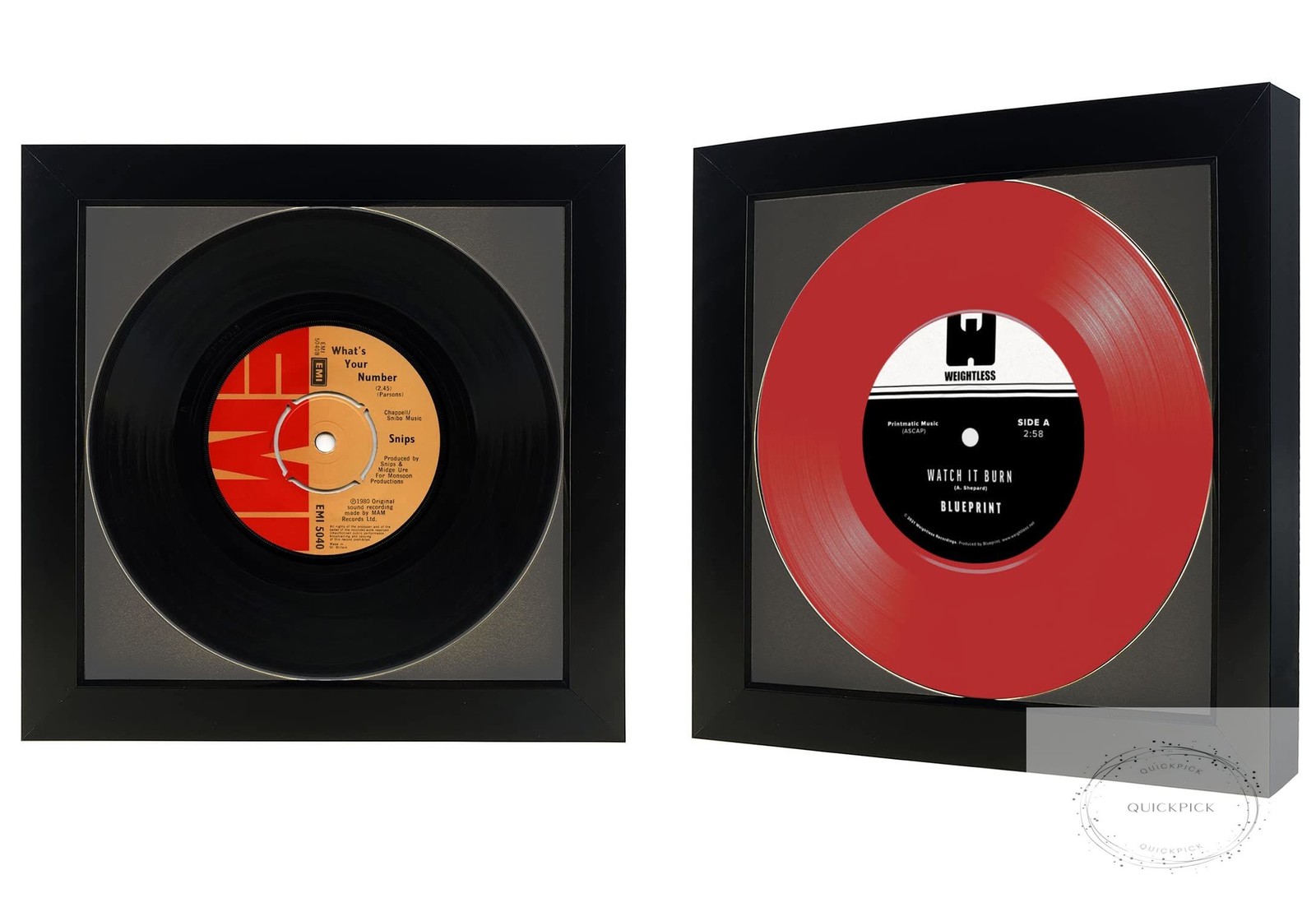2 Pack 45 Single 6 7/8" Vinyl Record Frame, Display 45 rpm Vinyl Record with Mat gallery