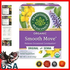 32 Count Organic Smooth Move Tea – Gentle Constipation Relief, Sweet & Aromatic