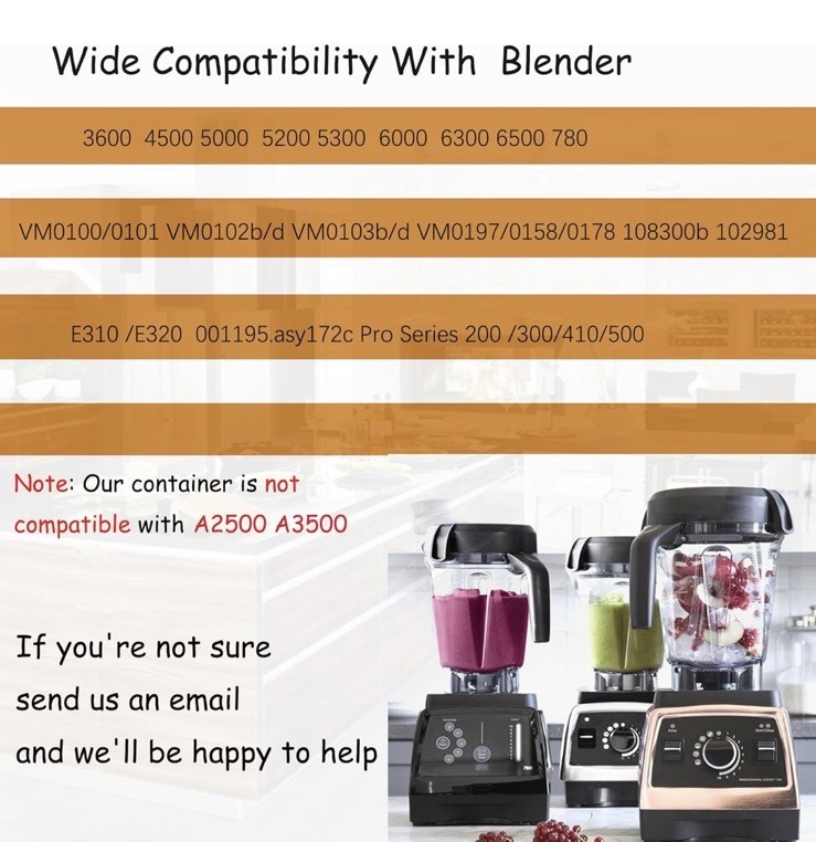 Pitcher Replacement 64oz Low-Profile Compatible W/Vita Mix 780 75-0 75-00 5000 gallery