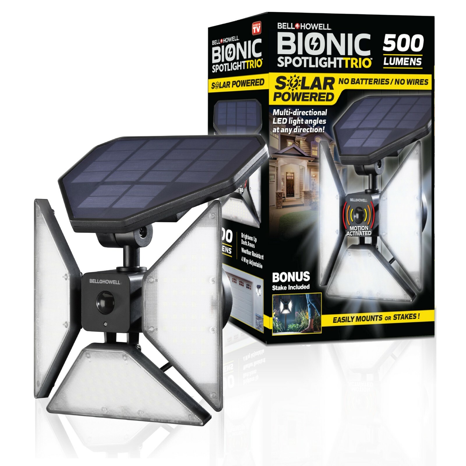 Bell + Howell Bionic Spotlight Trio Solar Powered Automatic Motion Sensor Lights gallery
