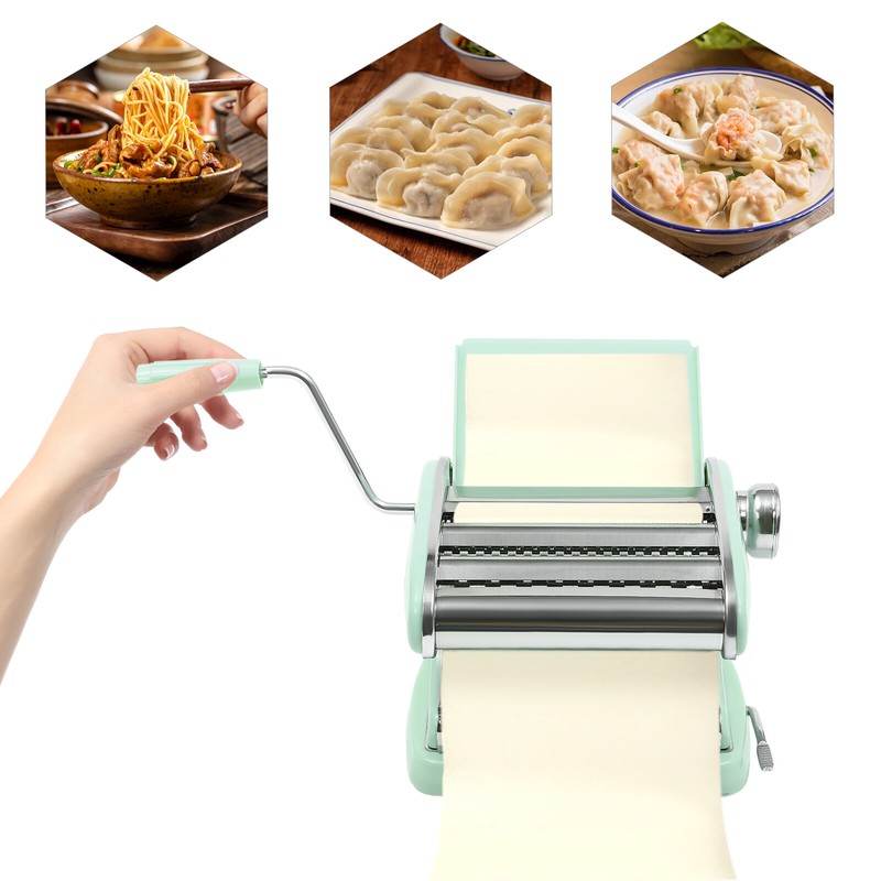 Manual Pasta Maker Machine with Adjustable Thickness Noodle Roller and Cutter gallery