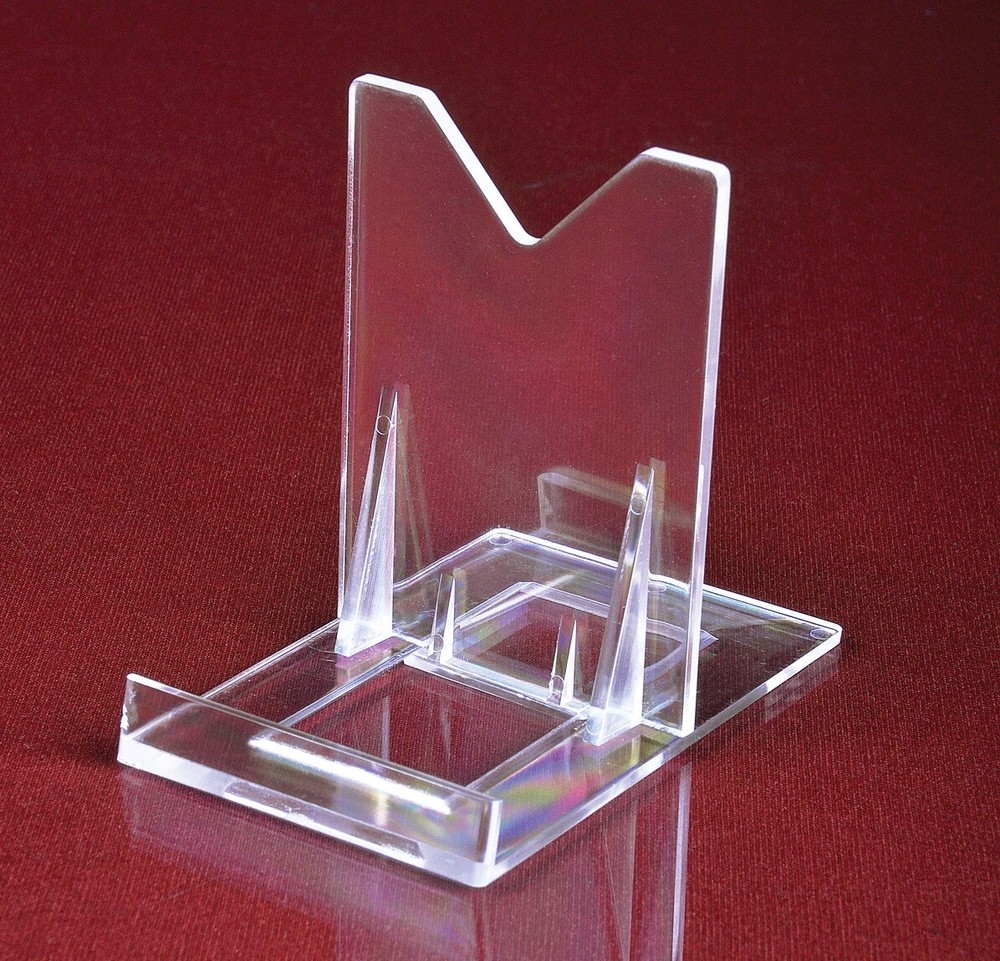 2 piece Acrylic Sliding-Back Adjustable Easel 2"H x 1.5"W x 2.625"D (12 Pack)