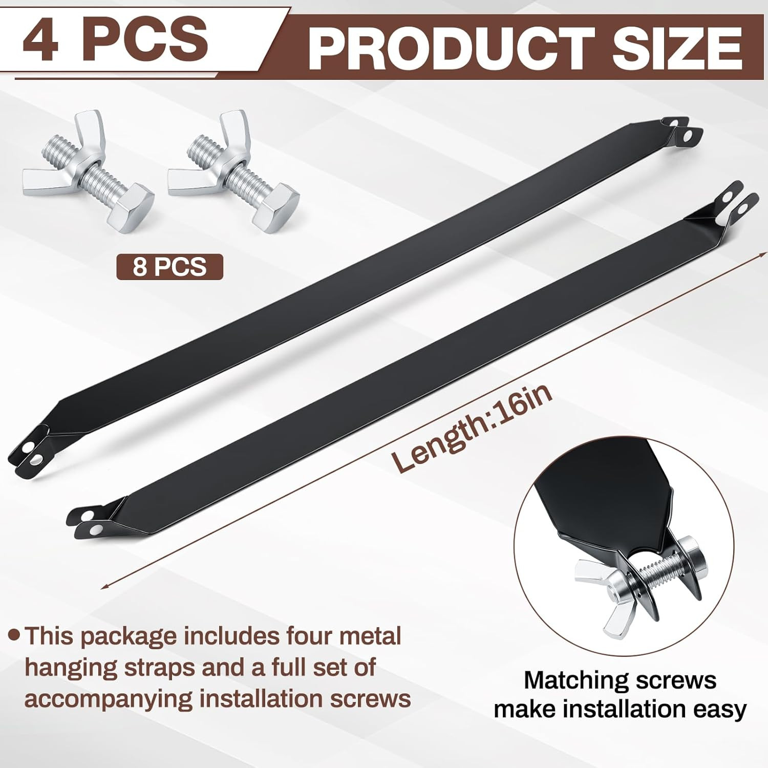 4 Pcs Patio Porch Glider Replacement Straps, Heavy Duty 16" Center-To-Center Han gallery