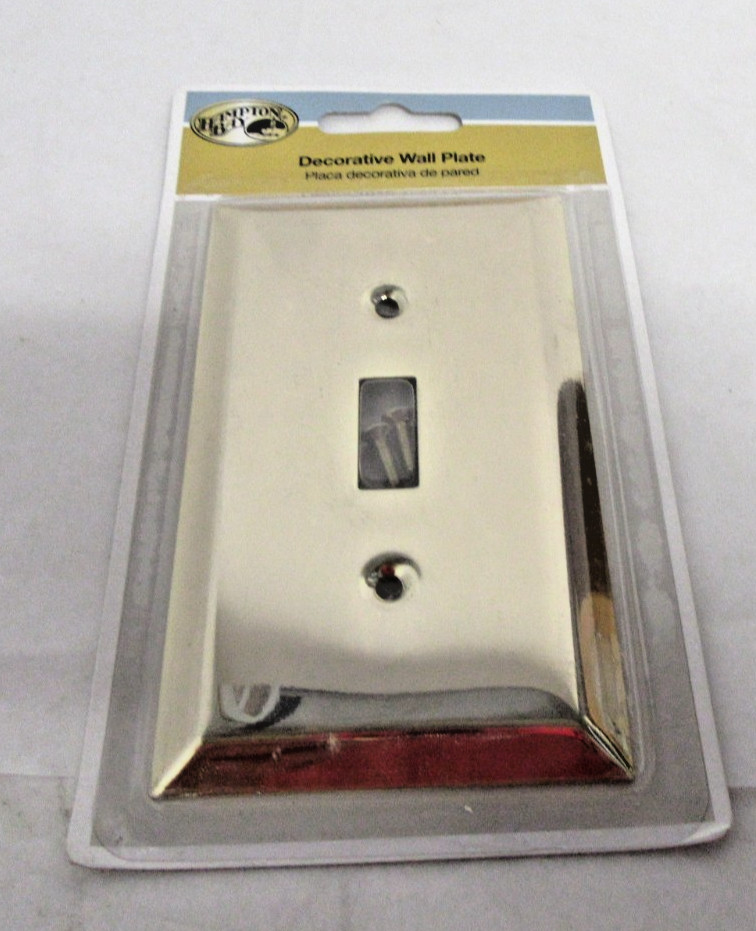 Hampton Bay Metallic 1 Toggle Polished Brass Steel Rectangle Switch Wall Plate gallery