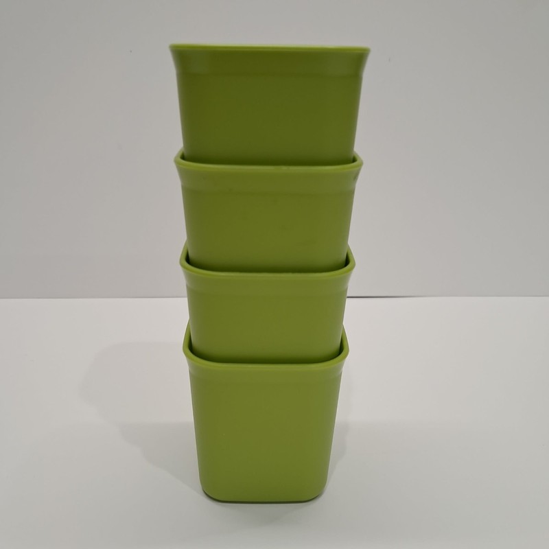 Tupperware Mini Stackable Containers Set of 4 Green 2oz 80mL No Lids gallery
