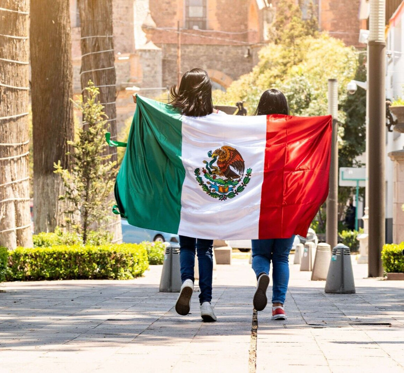 2 Big 6 Foot Mexico Flag Double Sided Double Stitched All Weather 6ft by 4ft gallery