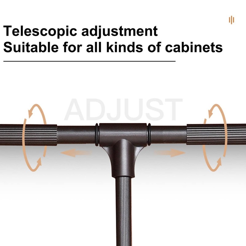 Side Mounted Pull Down Closet Rod Heavy Duty Adjustable 21-47 Inch Wardrobe L... gallery