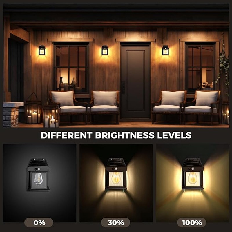 2 Pack LED Motion Sensor Solar Lights ,Outdoor IP65 Waterproof Security Lamp gallery