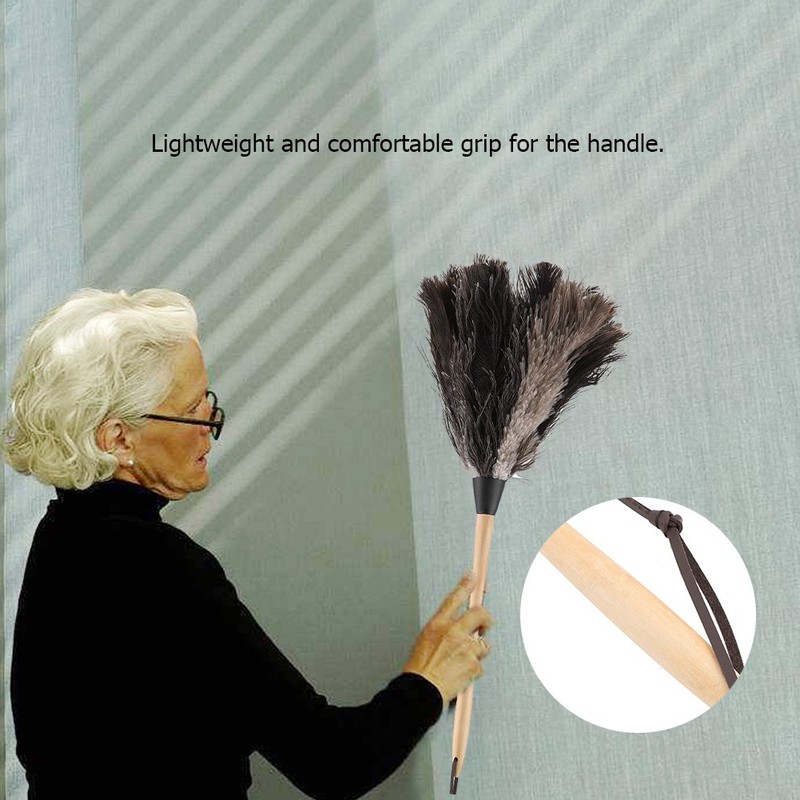 Handmade Washable NOn Electrostatic Ostrich Duster W/ Wooden Handle Y gallery