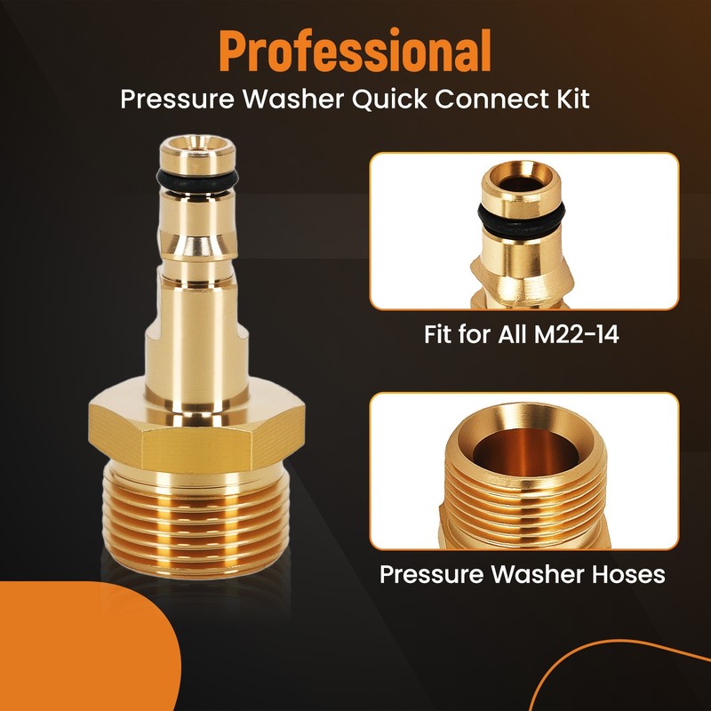 M22 14mm Brass Quick Connect Adapter fit for Karcher Power Pressure Washer gallery