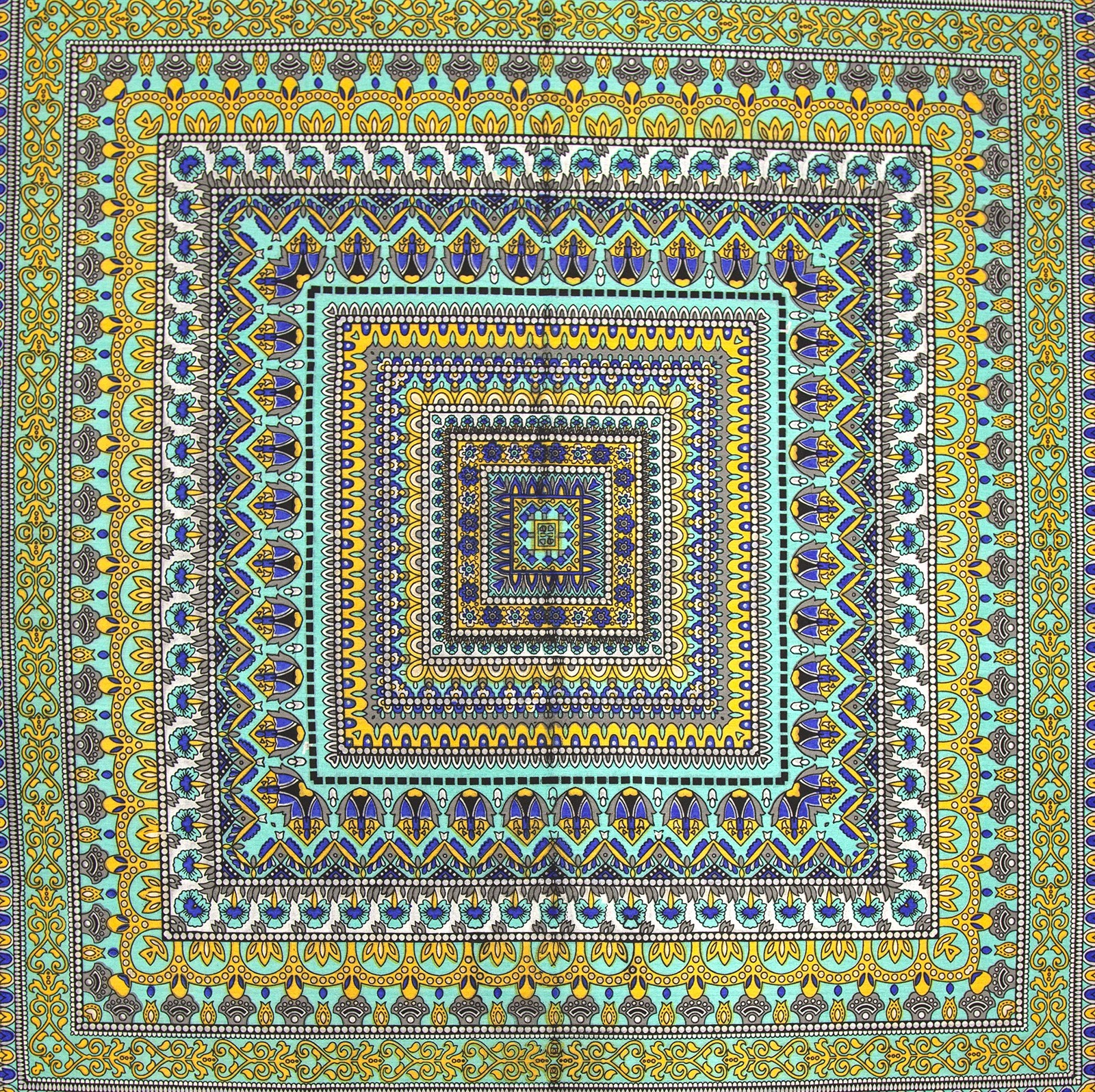 India Arts Geometric Pattern Square Cotton Tablecloth 70 X 70 Multi Color gallery