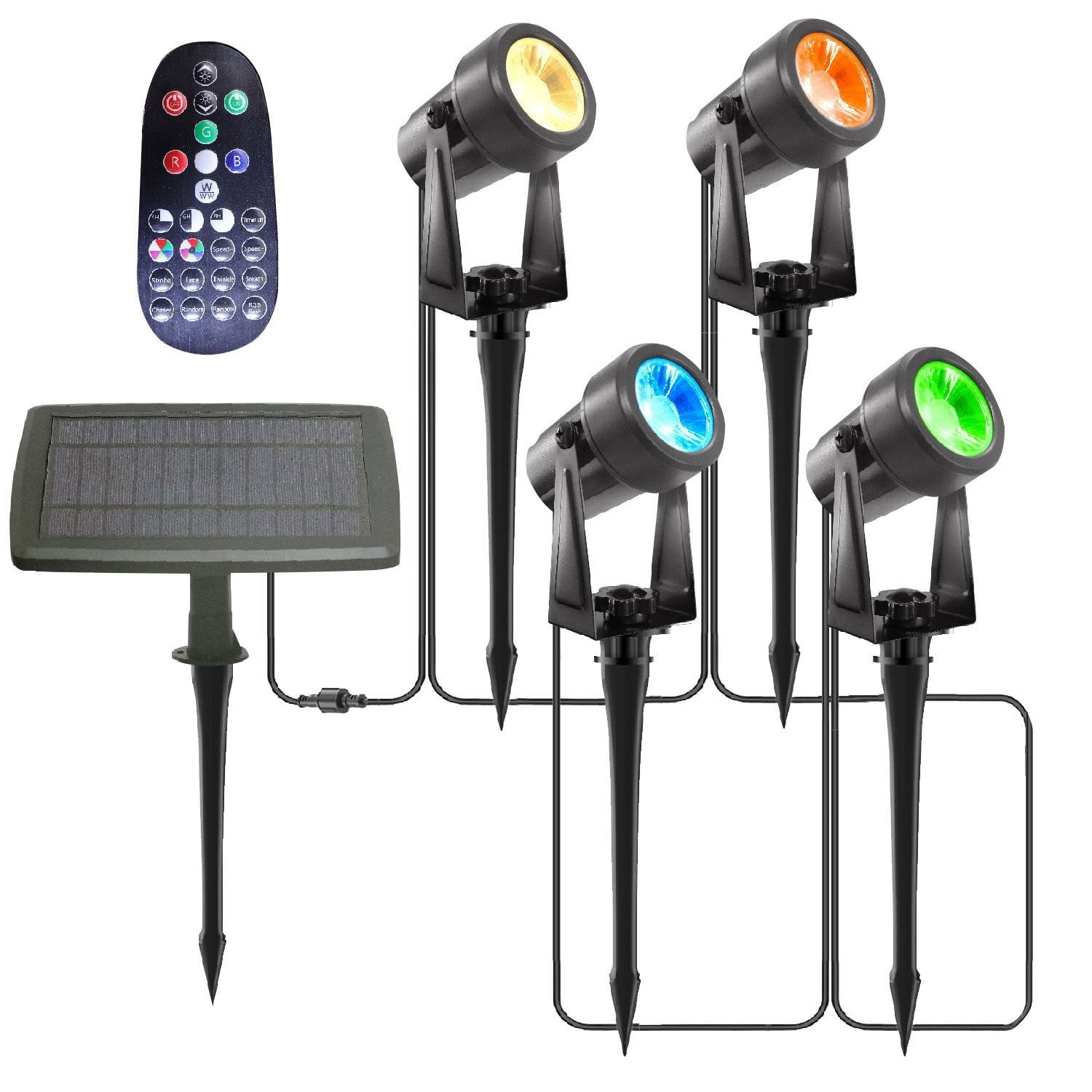 Deck Impressions Solar Spotlight with Detached Solar Panel, 4-Pack gallery