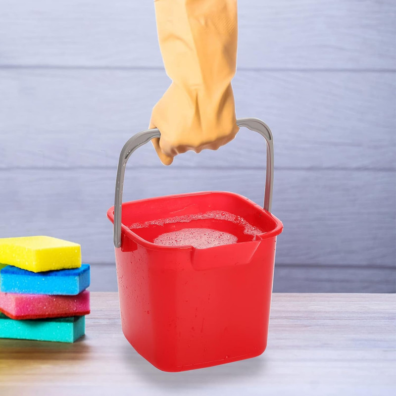 4 Pack Sanitizing Buckets, 3 Quart Small Cleaning Pail, Square Detergent Buck... gallery