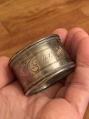 Sterling Silver napping ring antique , not marked, tested, 26 grams