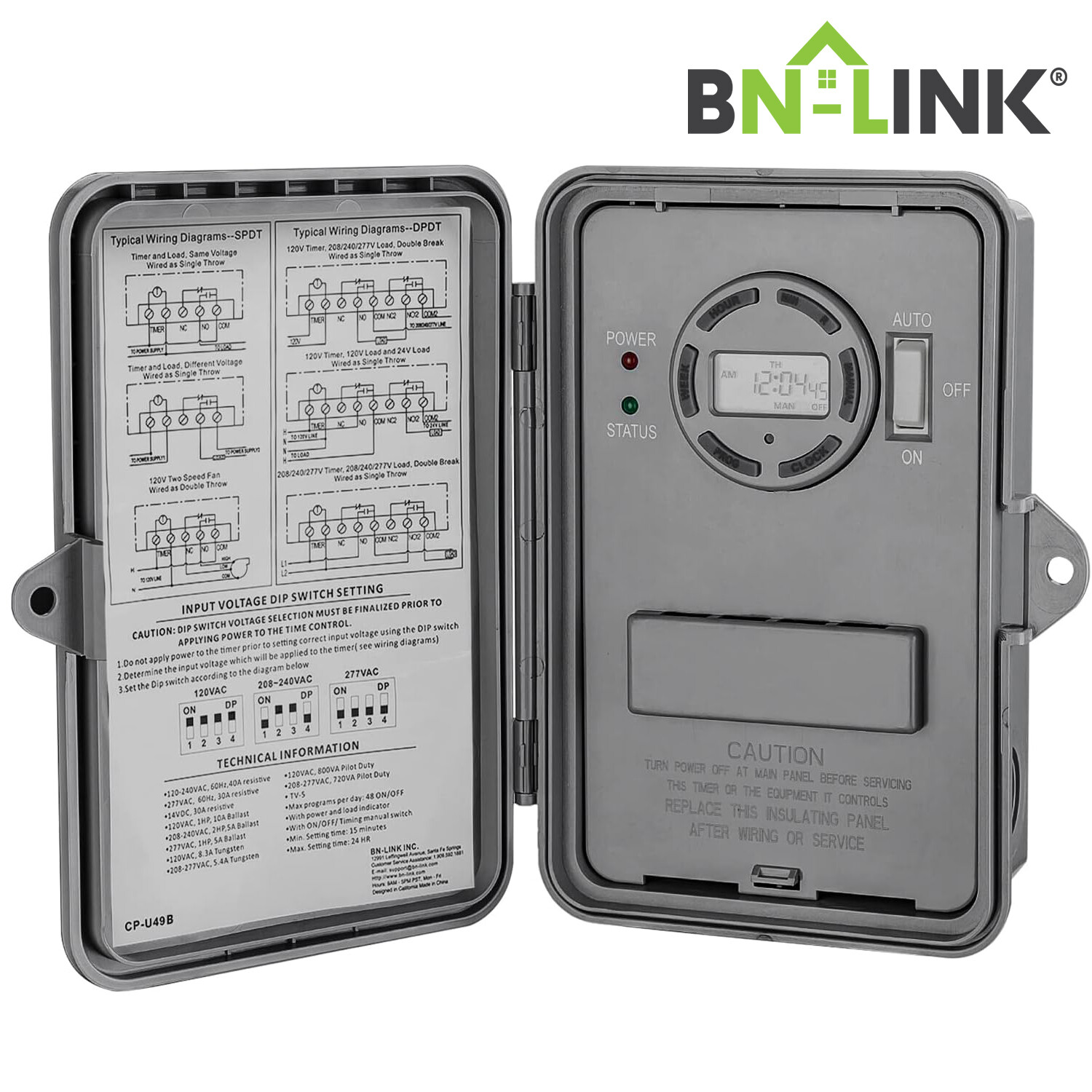 BN-LINK Pool Pump Timer, Outdoor Digital Timer Box Heavy Duty 7-Day Programmable gallery
