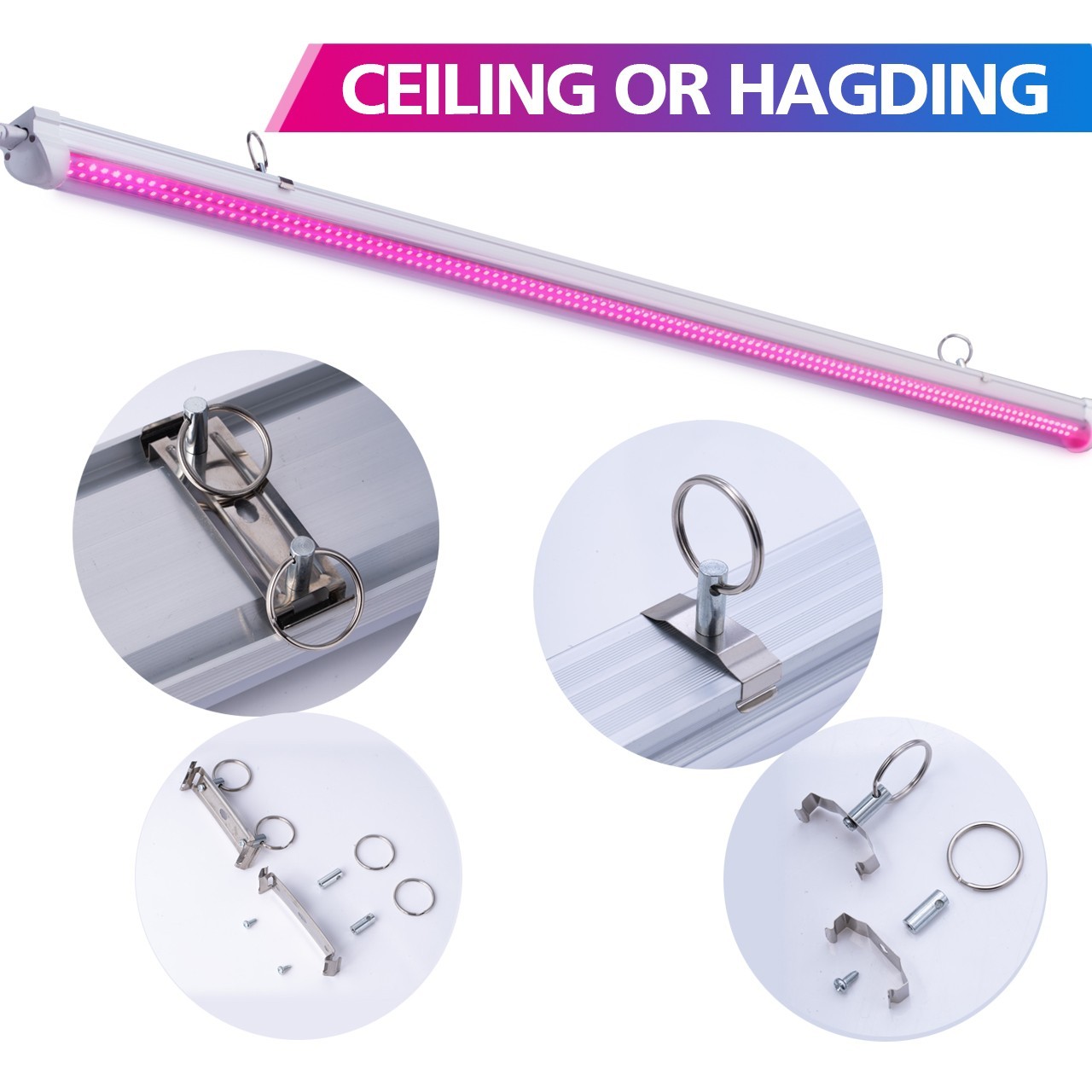 LED Grow Light,Linkable Double Row T8 Integrated Growth Tube Lamp 4ft 45W gallery