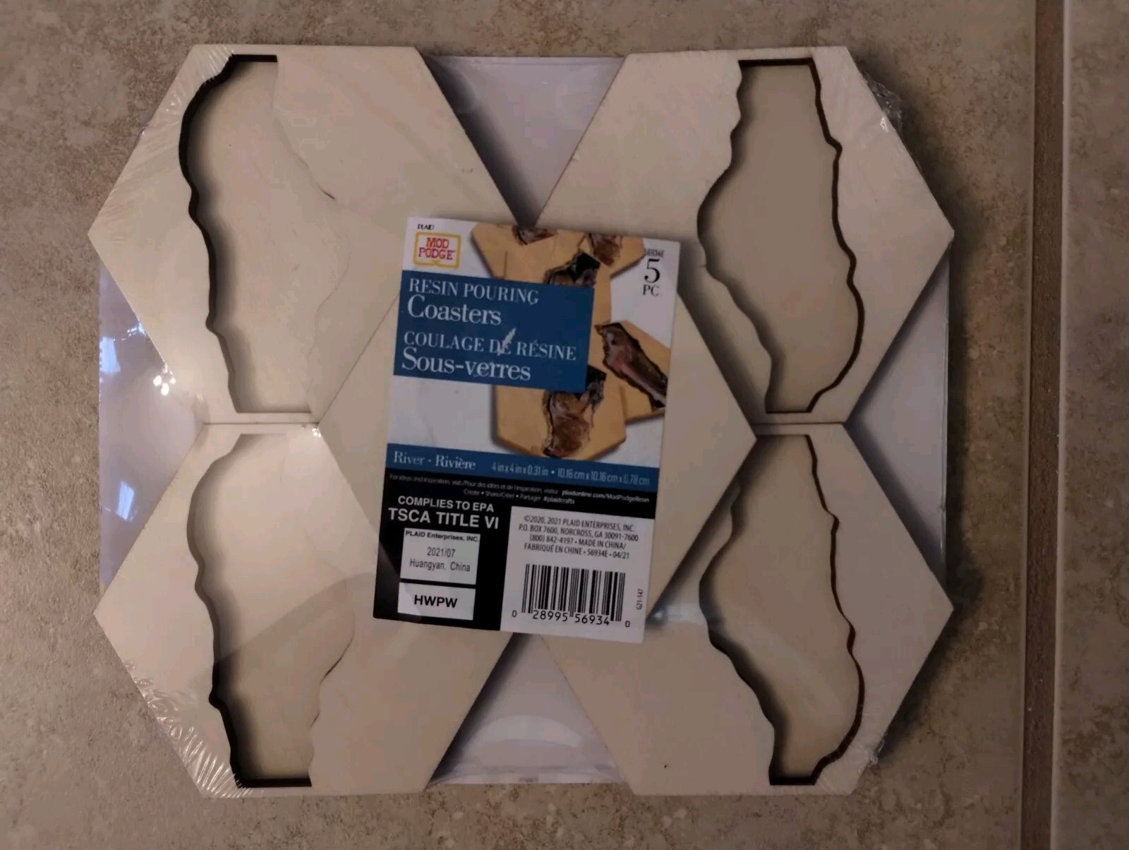 Wooden Coasters Unfinished Epoxy Resin Crafts Set of 5 DIY Projects NEW gallery