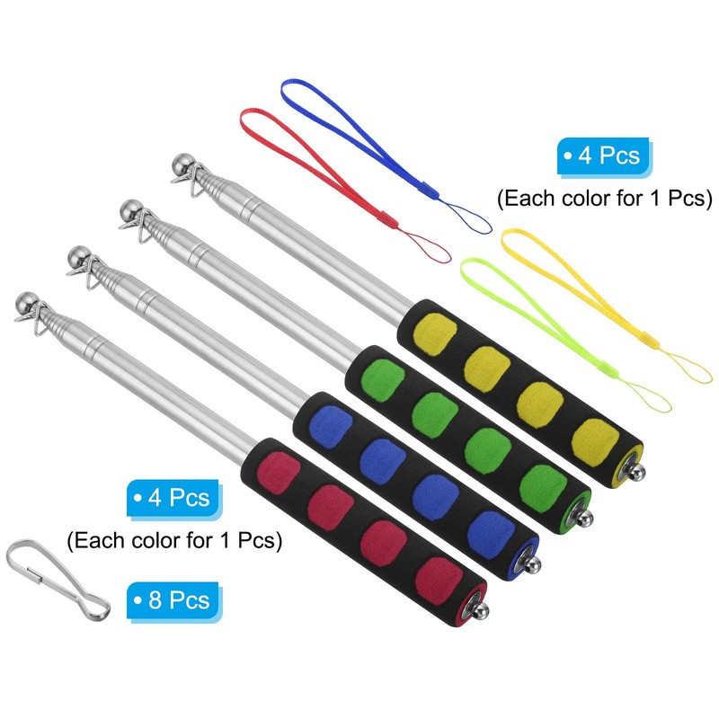 1.6M/5.2ft Telescopic Handheld Flagpole,4Set Pointer Stick Sponge Handle 4color gallery