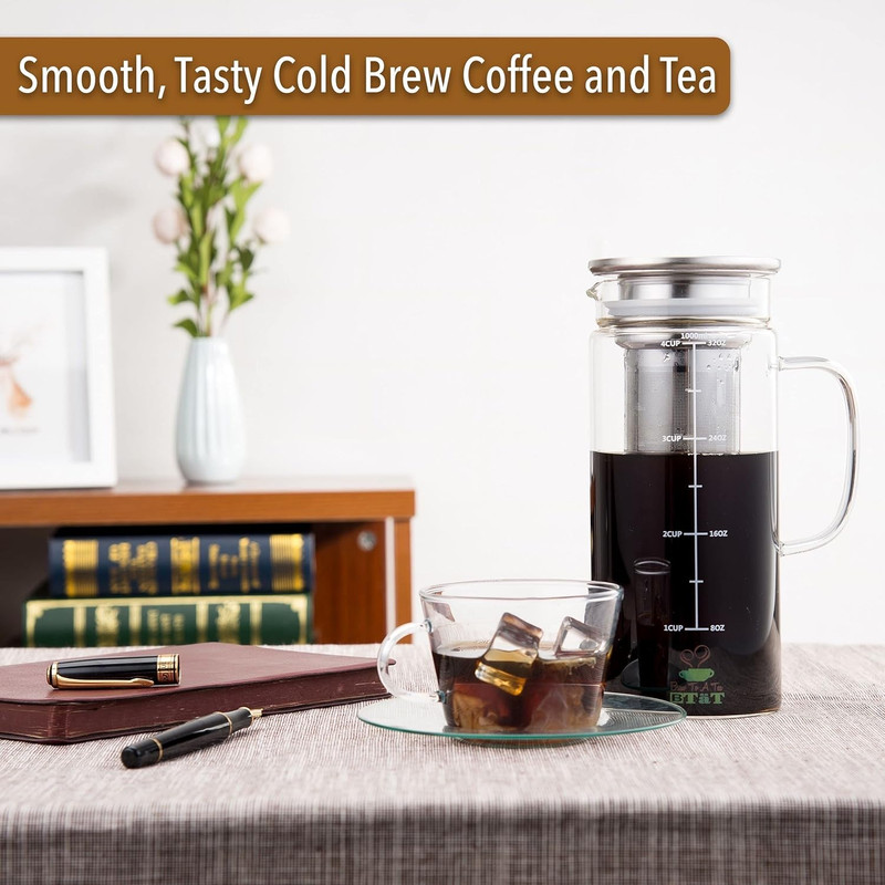 Btat- Cold Brew Coffee Maker, Iced Coffee Maker, 1 Quart, 32 Oz, Iced Tea Maker, gallery
