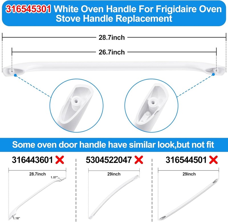 New 316545301 Oven Handle Compatible with Frigidaire Kenmore Ap4527354 Ps2581854 gallery