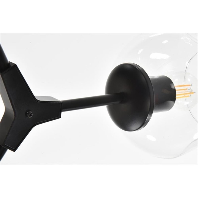 Elegant Lighting Cavoli 74" 9-Light Metal & Glass Chandelier in Black/Clear gallery