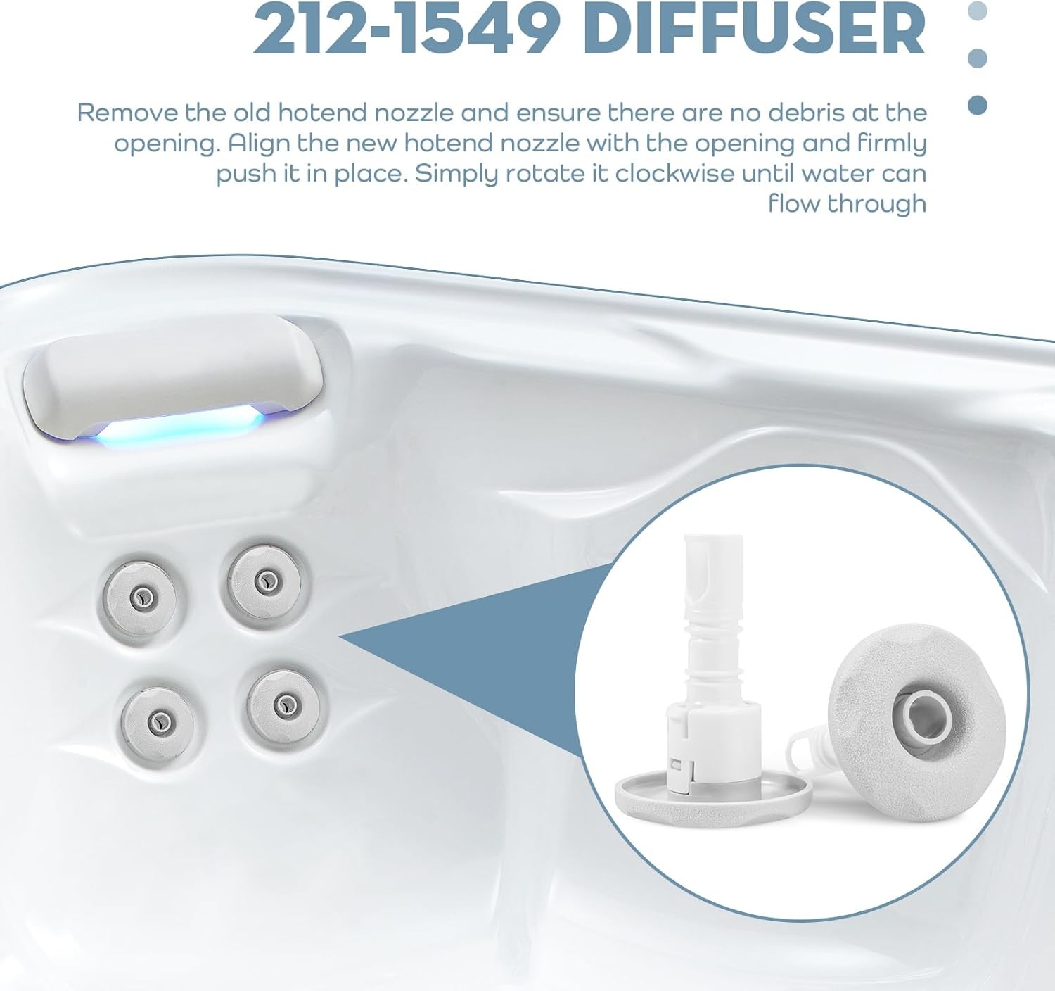 2'' Spa Hot Tub Jets Compatible with Cluster Storm Internal Sterling Silver gallery