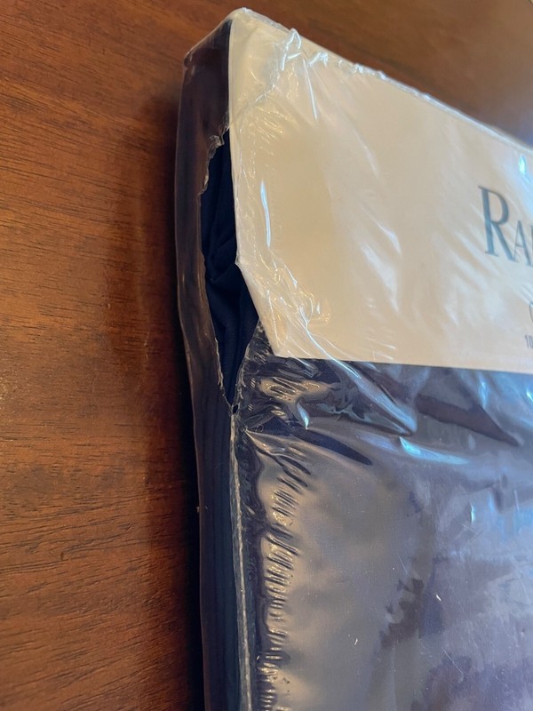 Ralph Lauren Twin Irregular Flat Sheet Cotton 200 Thread 66x96 Dark Blue Navy gallery