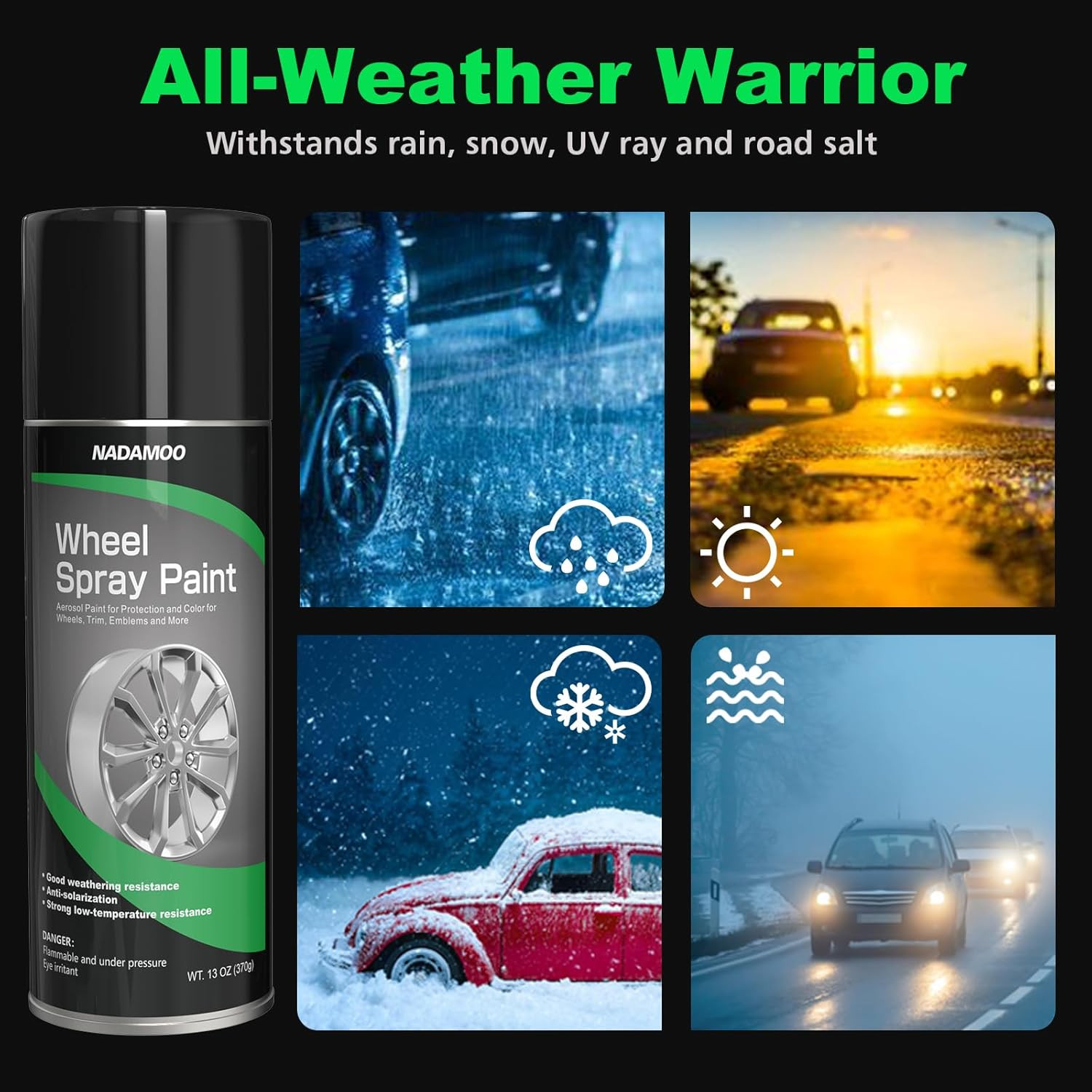 Aluminum Wheel Spray Paint, Semi-gloss Aerosol Car Rim Paint for Recolo gallery