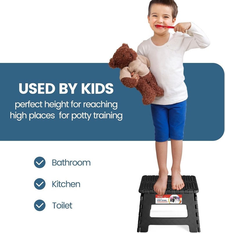 Versatile Non-Slip Folding Step Stool, 300 LB Capacity, Perfect for All Rooms gallery