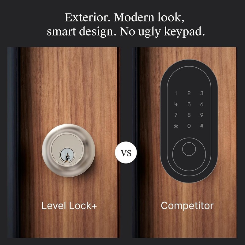 Level Lock+ Connect WiFi Deadbolt Smart Lock Satin Nickel B2 Apple Home Key gallery