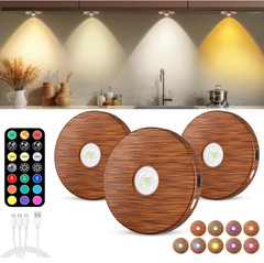 Luces puck LED inalámbricas con control remoto, regulables, 2000mAh, 3 piezas ma
