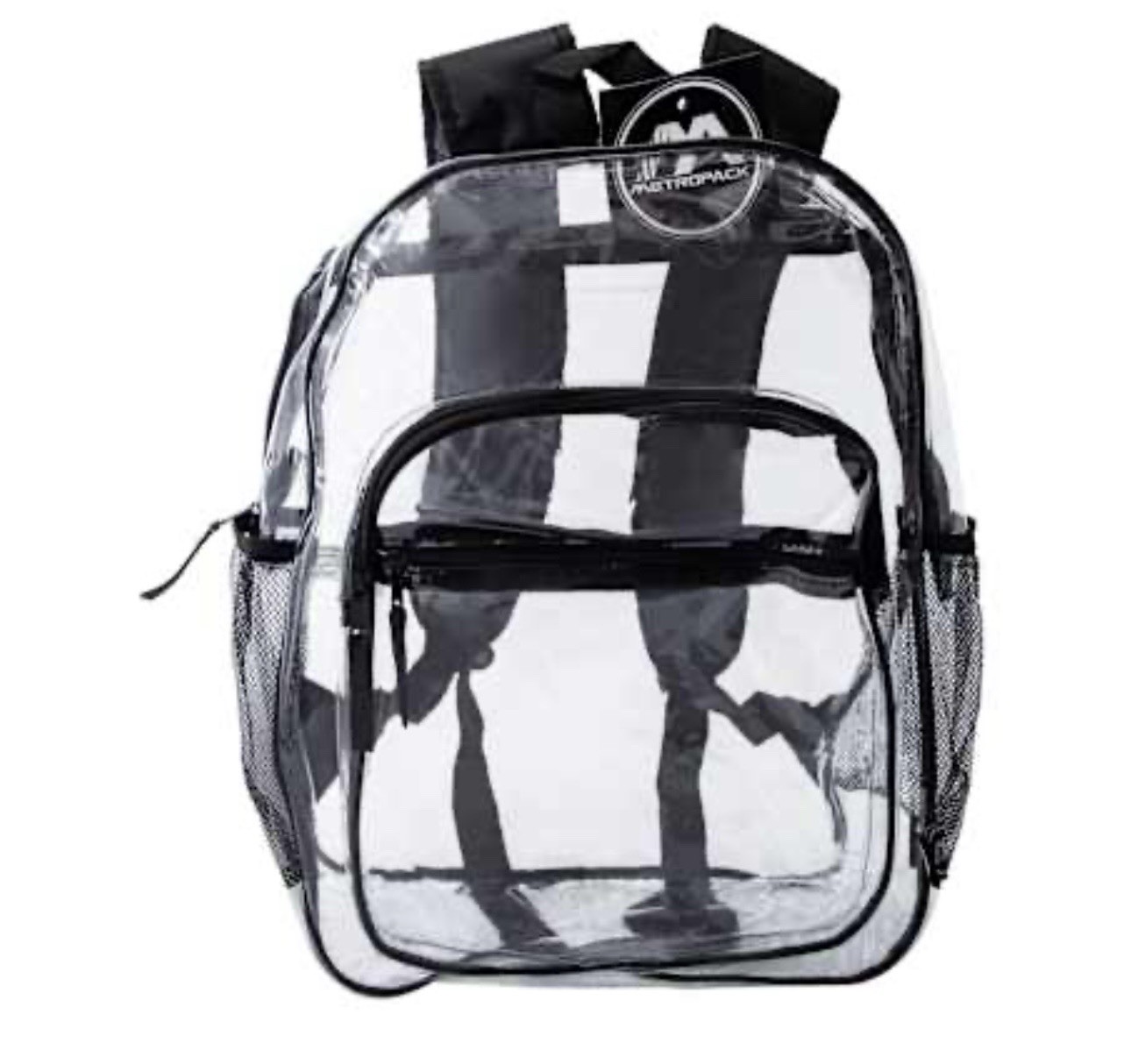 Metropack Clear Stadium/Concert Backpack with Adjustable Straps Black NWT