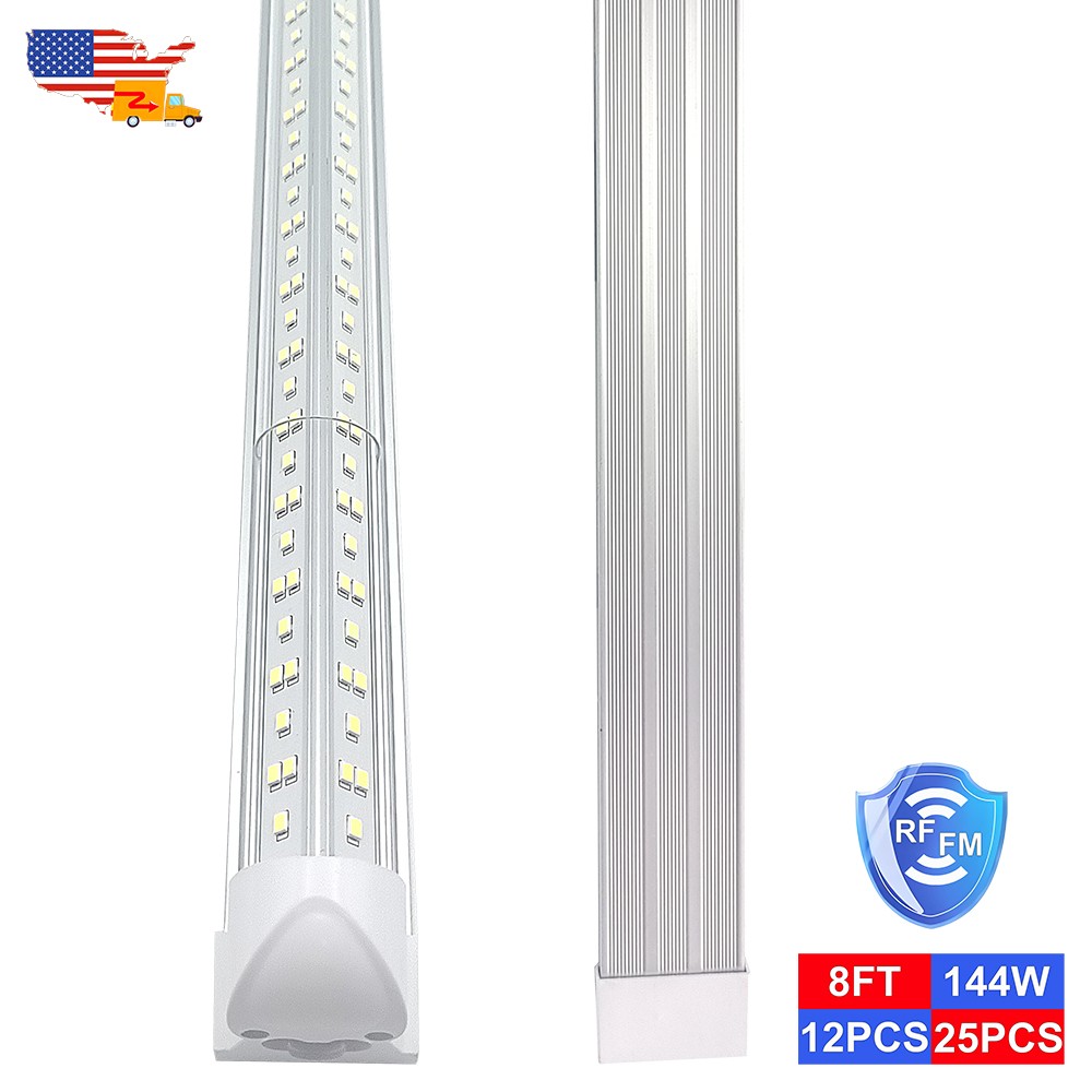 12 / 25 Pack 8 Ft Led Shop Light No RF Interference T8 Integrated Garage Fixture gallery
