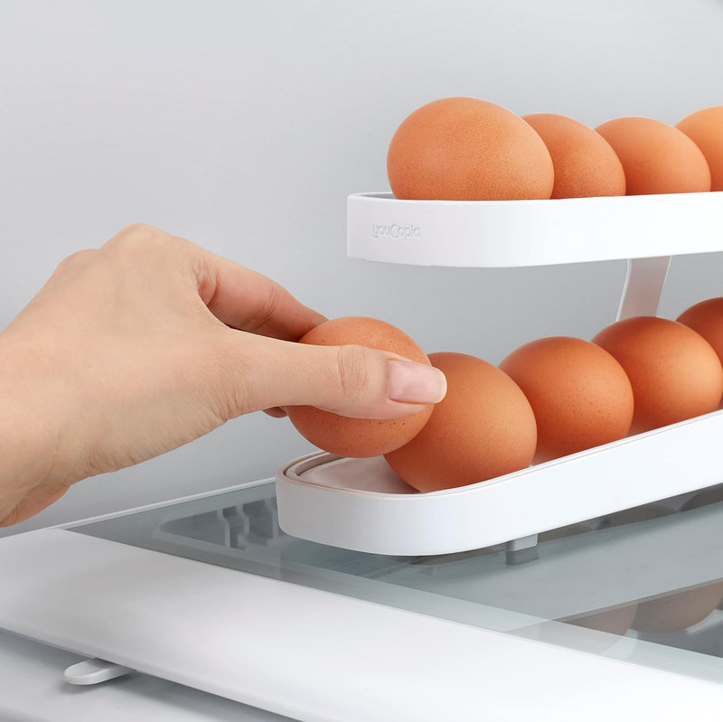 Rolldown Egg Dispenser Space-Saving Rolling Eggs Dispenser And Organizer gallery