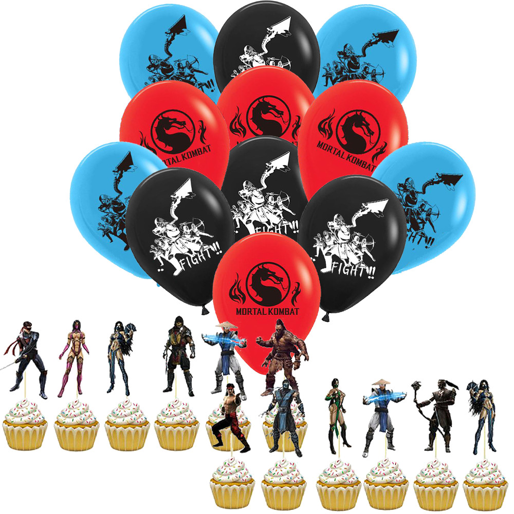 MORTAL KOMBAT PARTY SUPPLIES DECORATION BALLOONS BANNER TABLE COVER THEME CAKE gallery