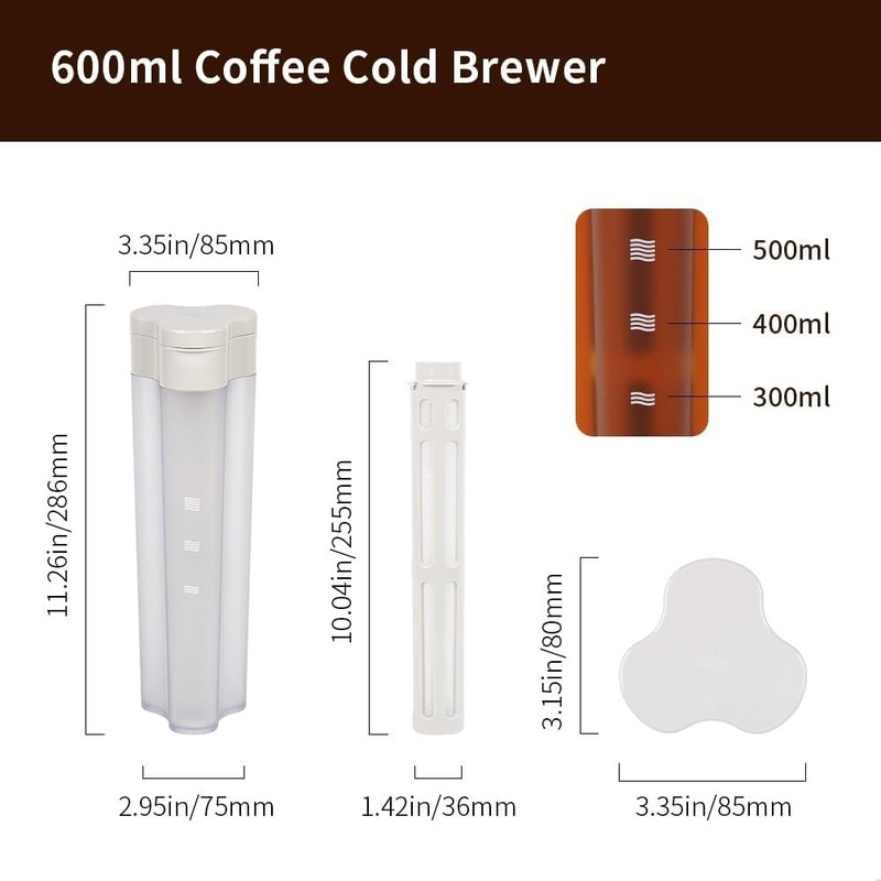 20oz Portable Cold Brew Coffee Maker with Fine Filter Airtight Leak-Proof gallery