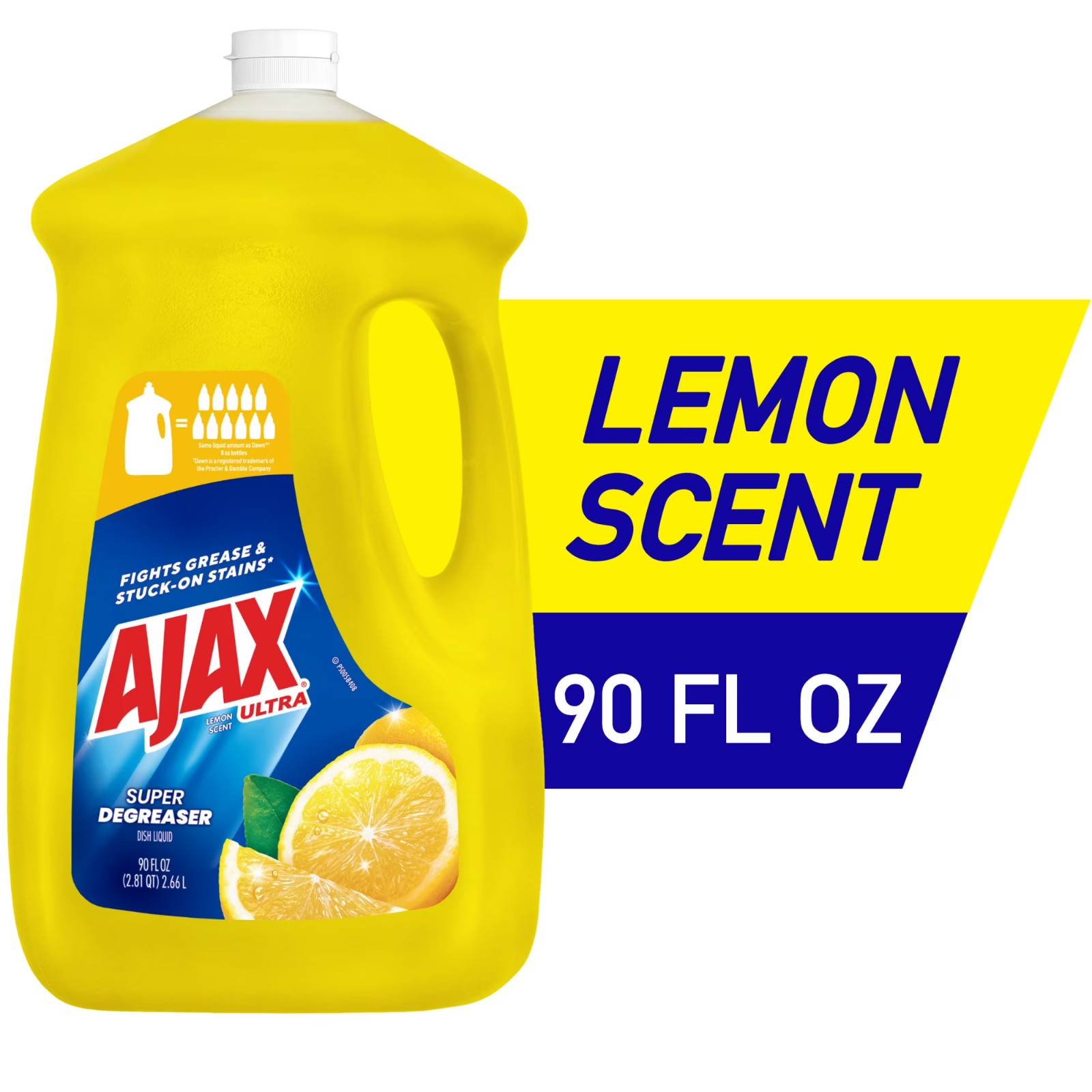 Ajax Ultra Liquid Dish Soap Lemon Scent, Super Degreaser, 90 fl oz Bottle gallery