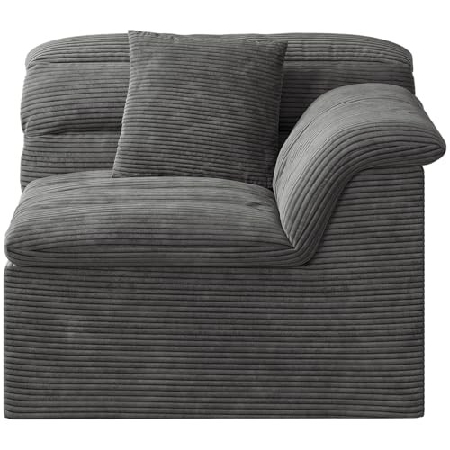 44" Cloud Sectional Couch with Single Arm, Modern Compressed Sofa, Comfy Grey gallery