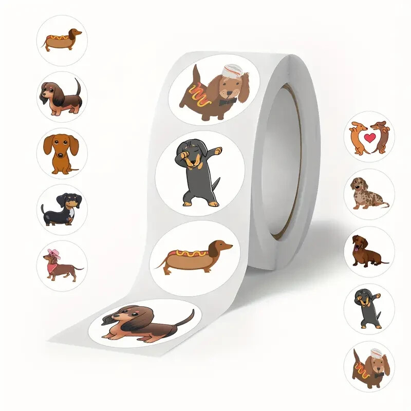 🐶 Cute Dachshund Dog Stickers 2.5cm | Fun Labels for Gifts Packaging & Crafts! gallery