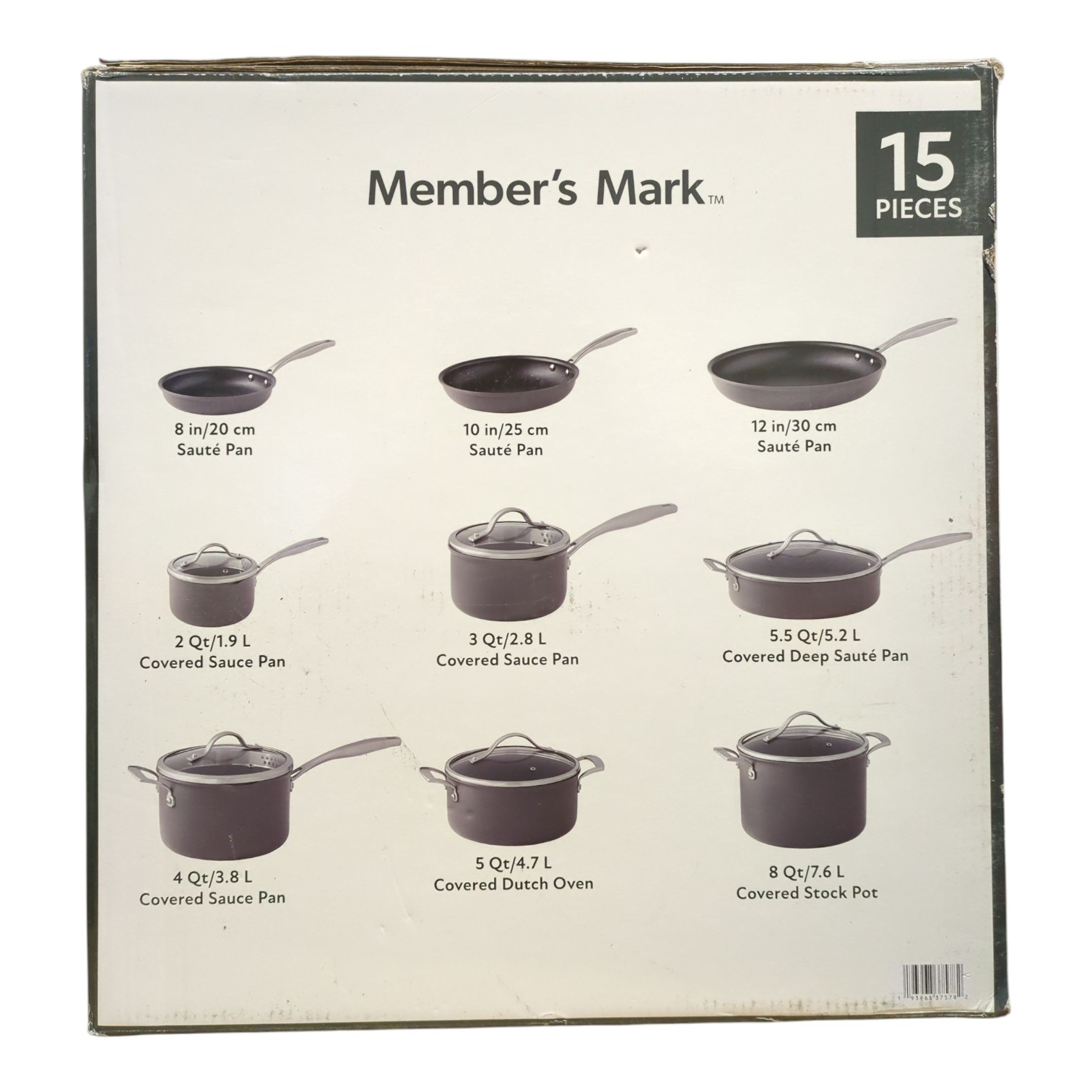 Member's Mark Hard Anodized Aluminum Cookware Set, 15 Piece gallery