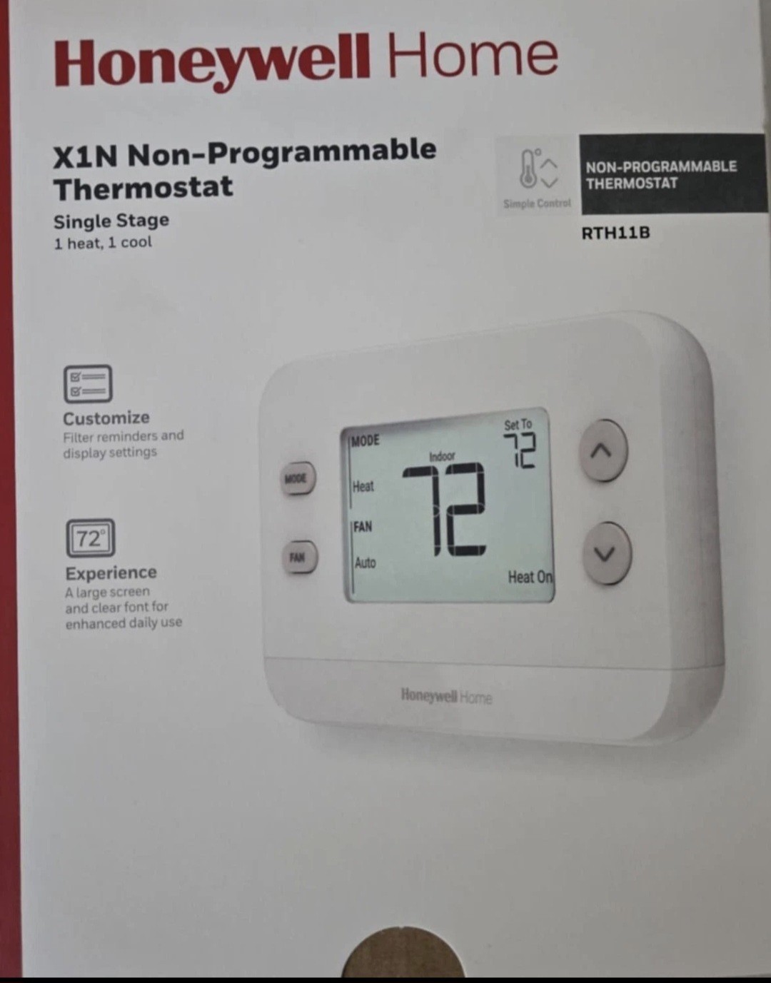 HONEYWELL X1N NON-PROGRAMMABLE THERMOSTAT SINGLE STAGE RTH11B NEW gallery
