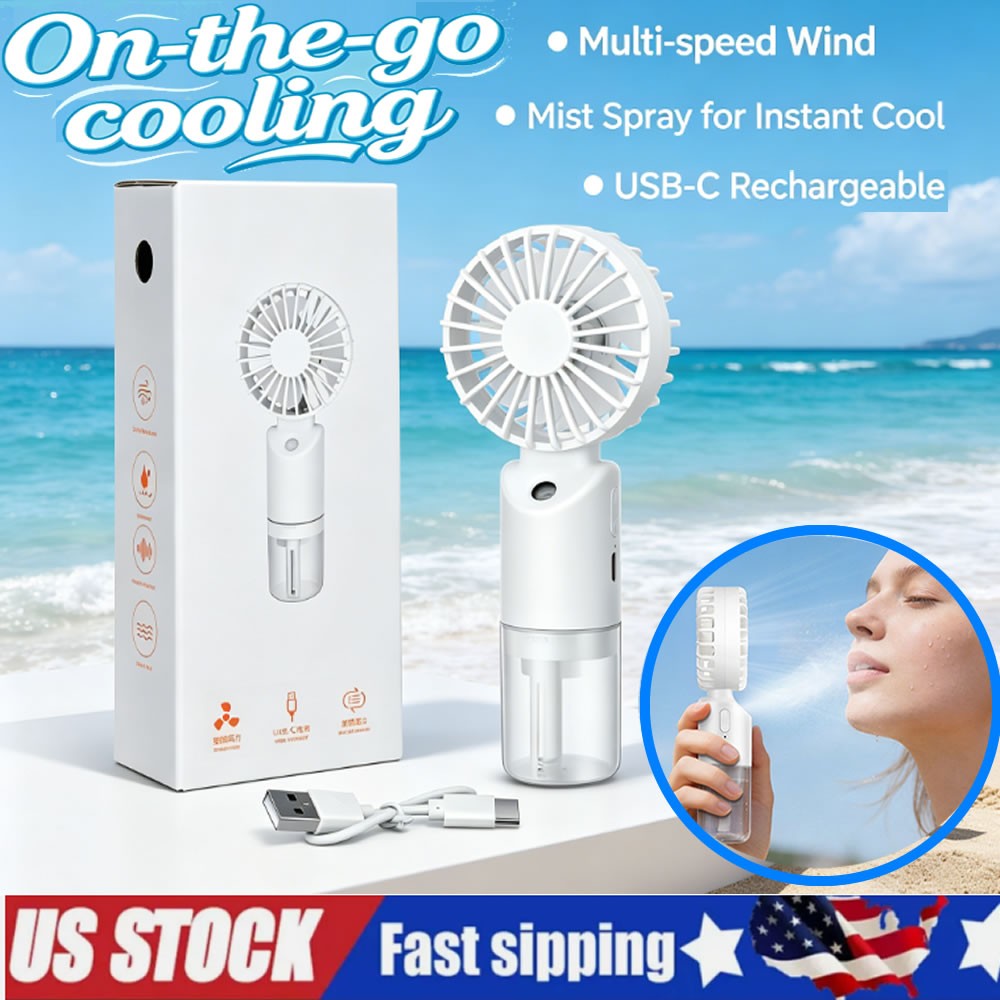 Mini Handheld Cooling Fan Stepless 3 Gear Speed Control Fan Travel Fan gallery