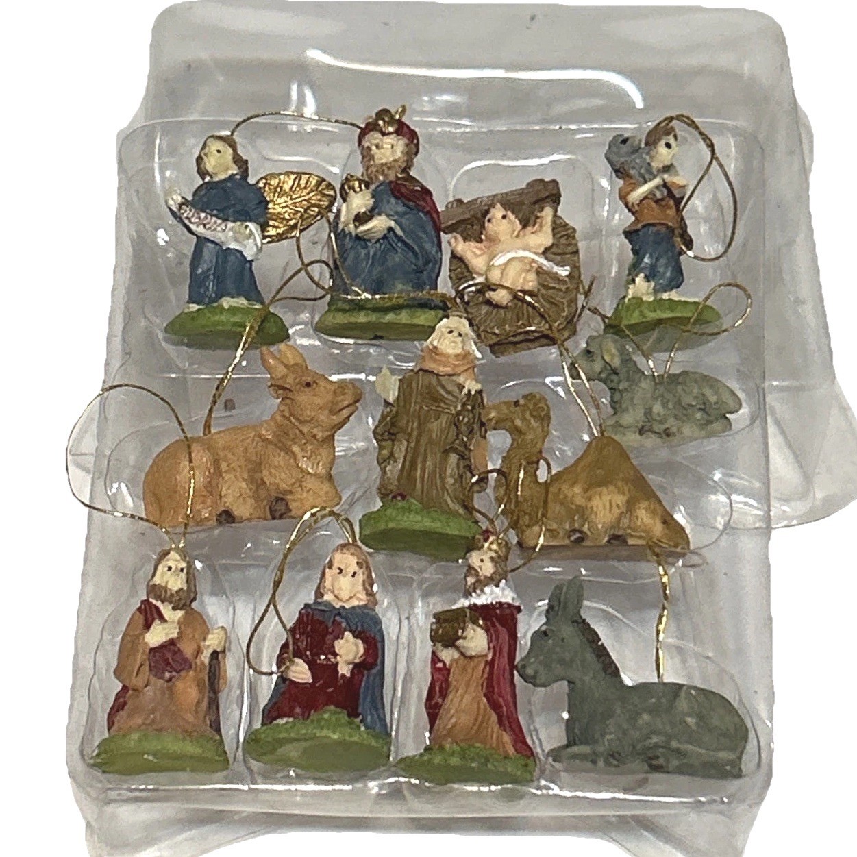 Nativity Scene Figurines Christmas Mini Tree Ornaments Baby Jesus Animals 12 Pcs gallery