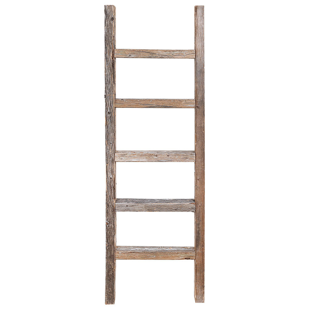 Decorative Ladder - Reclaimed Old Wooden Ladder 4 Foot Rustic Barn Wood gallery