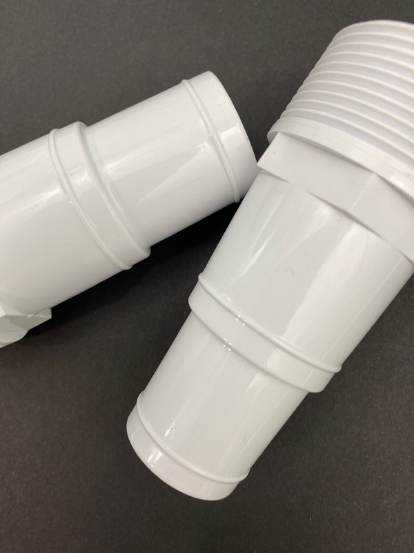 2 Pool Filter Pump HOSE ADAPTER 1 1/4"-1 1/2" Thread 1.5" Fitting PVC White gallery